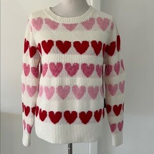 Red & Pink Hearts cozy cupcakes & cashmere Sweater med adorable cabincore